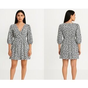Zara Monochrome Patterned Mini Dress